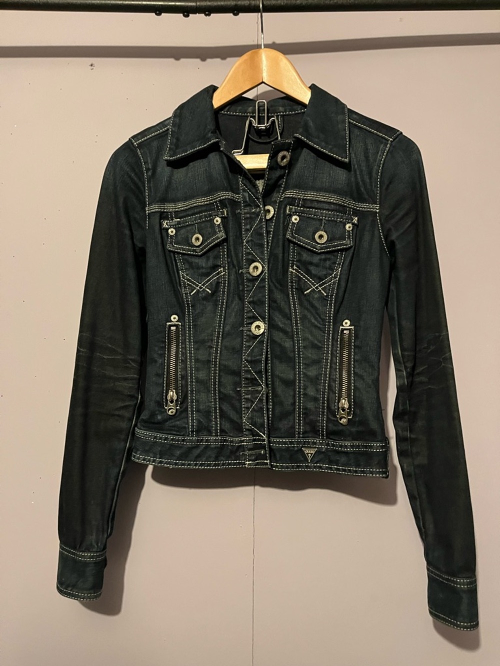 Guess Denim Jacket-Indigo Dark Wash